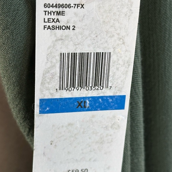 Jessica Simpson Long Sleeve Spaghetti Strap Drop Shoulder Blouse - Green - XL - Picture 8 of 9